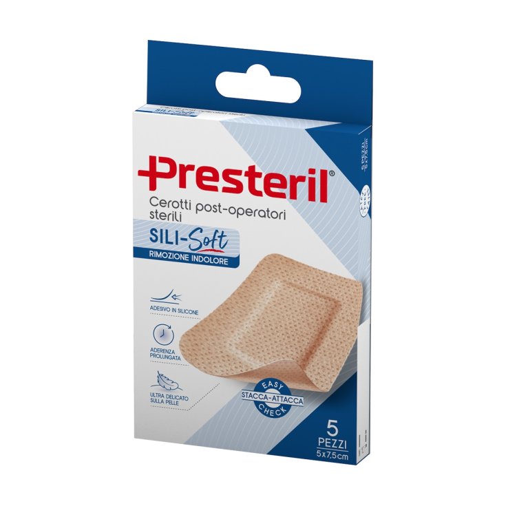 Sili-Soft 5 x 7,5cm Cerotto Post-Operatorio Presteril  5 Pezzi