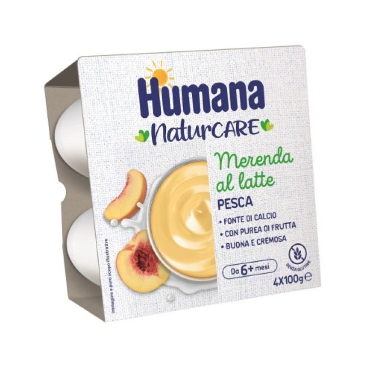 Merenda al Latte Gusto Pesca NaturCARE Humana 4x100g