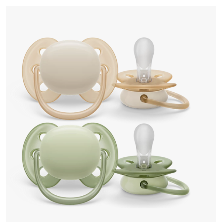 Succhietti Ultra Soft Crema Verde 0-6M Philips Avent 2 Pezzi