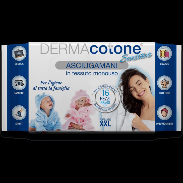 Asciugamani Sensitive XXL 68x40 Dermacotone 16 Pezzi