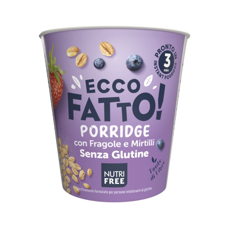 Ecco Fatto Porridge Fragola E Mirtillo NutriFree 50g