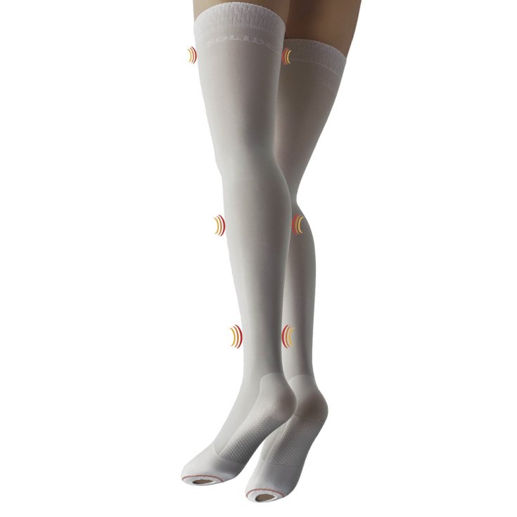 Calze Autoreggenti Medical Anti-Embolism Stockings Bianco S Solidea 2 Pezzi