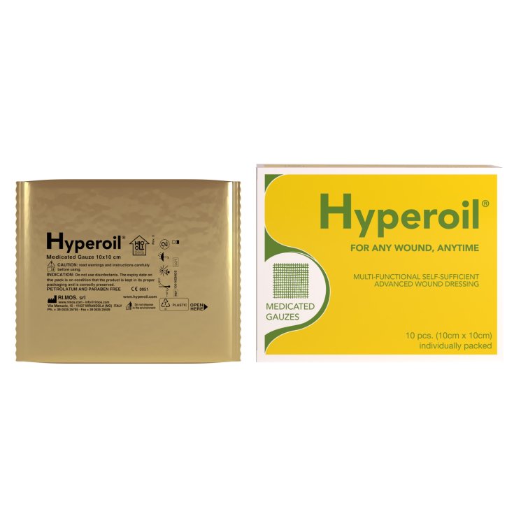 Hyperoil Garze Medicate 10x10cm 10 Pezzi