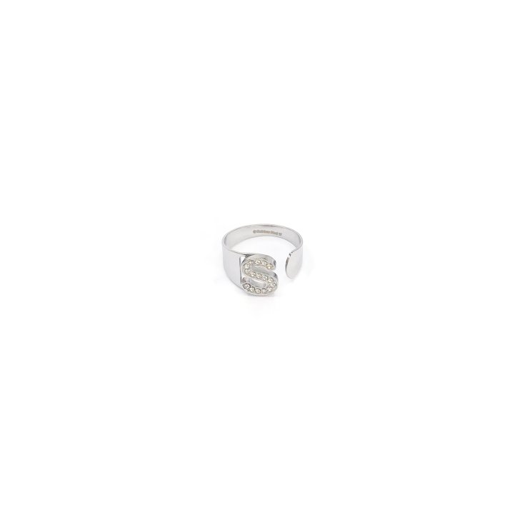 Anello Lettera S Argento Strass Linea ABC MyLovly