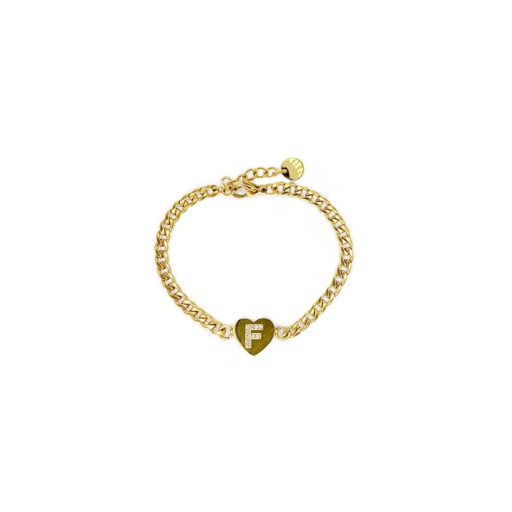 Bracciale Lettera F Catena Oro Linea ABC MyLovly