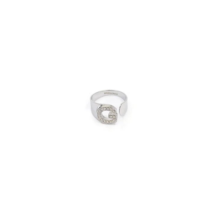 Anello Lettera G Argento Strass Linea ABC MyLovly 