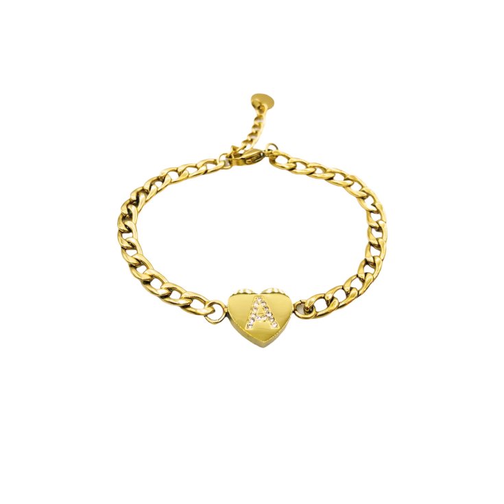 Bracciale Lettera A Catena Oro Linea ABC MyLovly