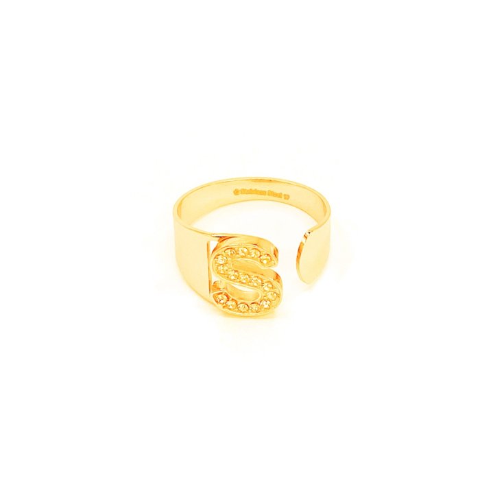 Anello Lettera S Oro Strass Linea ABC MyLovly 