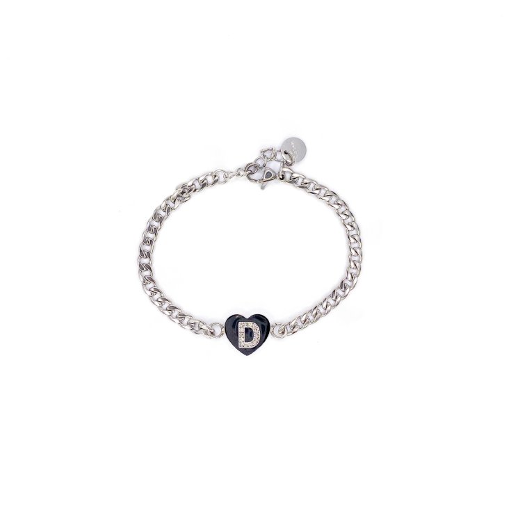 Bracciale Lettera D Catena Argento Linea ABC MyLovly