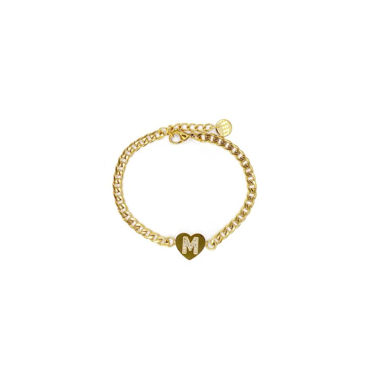 Bracciale Lettera M Catena Oro Linea ABC MyLovly