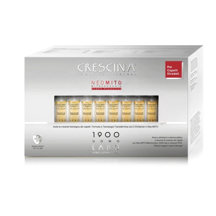 Crescina Transdermic Isole Follicolari Neo-MITO 1900 Uomo 40 Fiale