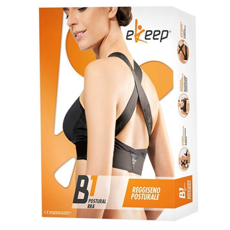 B1 Postural Bra Reggiseno Posturale Nero Tg.4 Plus eKeep