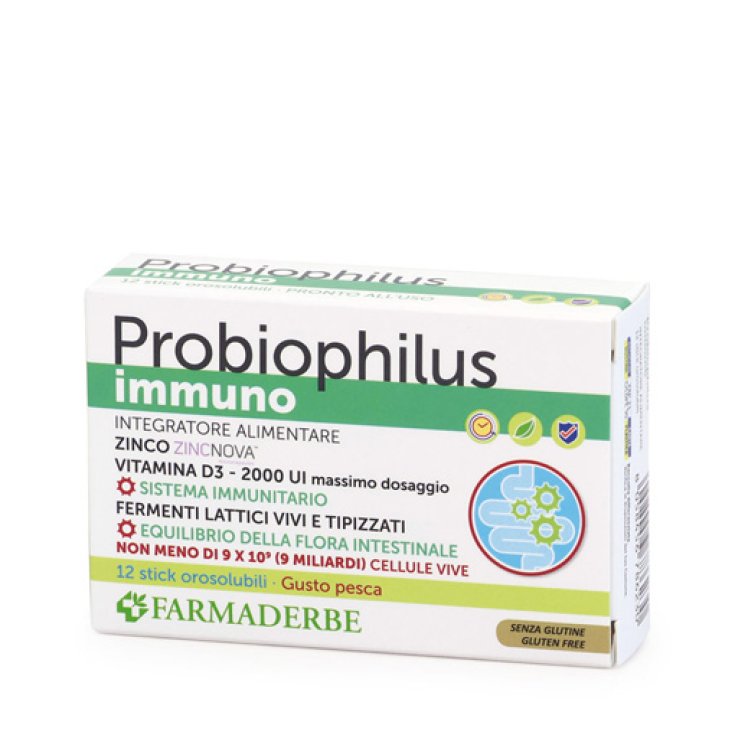 Probiophilus Immuno Farmaderbe 12 Stick Orosolubili