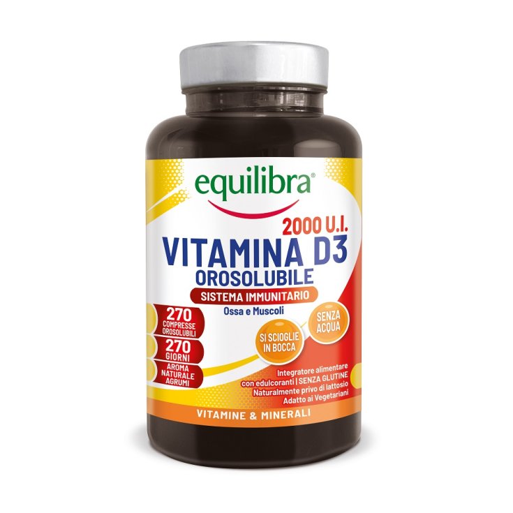 Vitamina D3 Orosolubile 2000 U.I. Equilibra® 270 Compresse Vitamina D3 Orosolubile 2000 U.I. Equilibra® 270 Compresse
