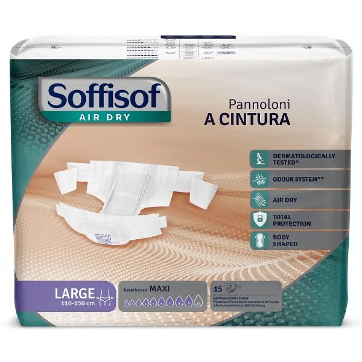 Pannoloni A Cintura Air Dry Maxi L Soffisof® 15 Pezzi