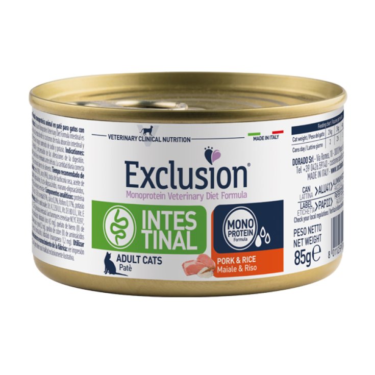 Exclusion Monoprotein Veterinary Diet Intestinal Cat Pork And Rice (Maiale e riso) 85g