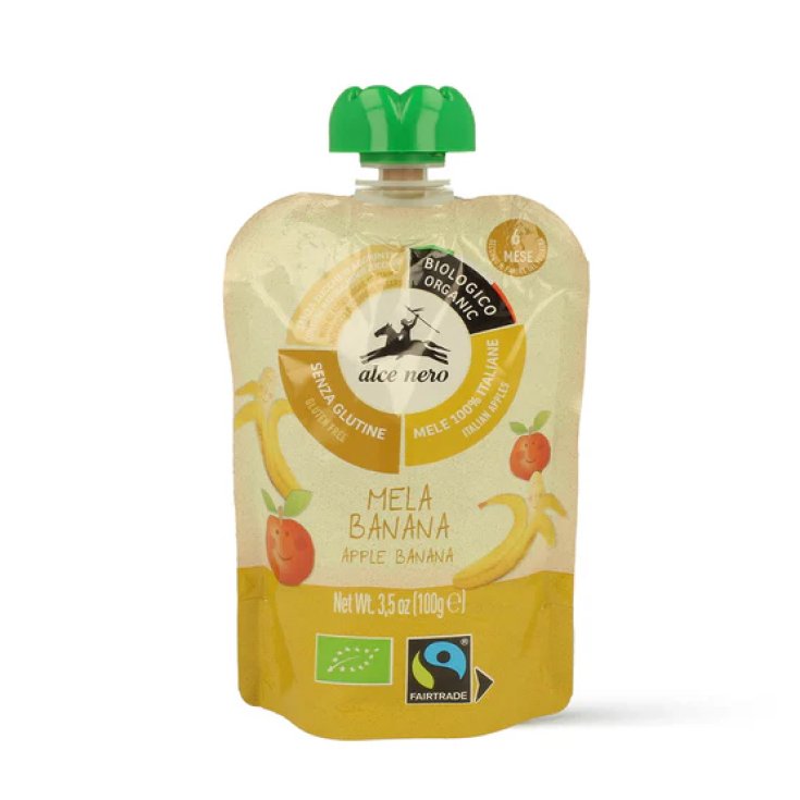 Purea Mela Banana Alce Nero 100g