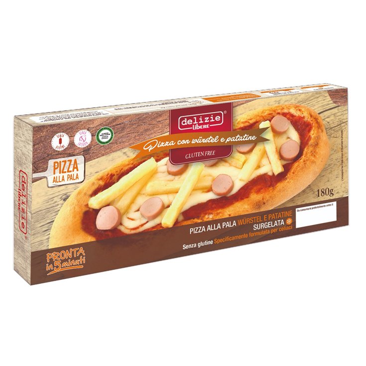 Pizza Alla Pala Con Wurstel E Patatine Delizie Libere® 180g