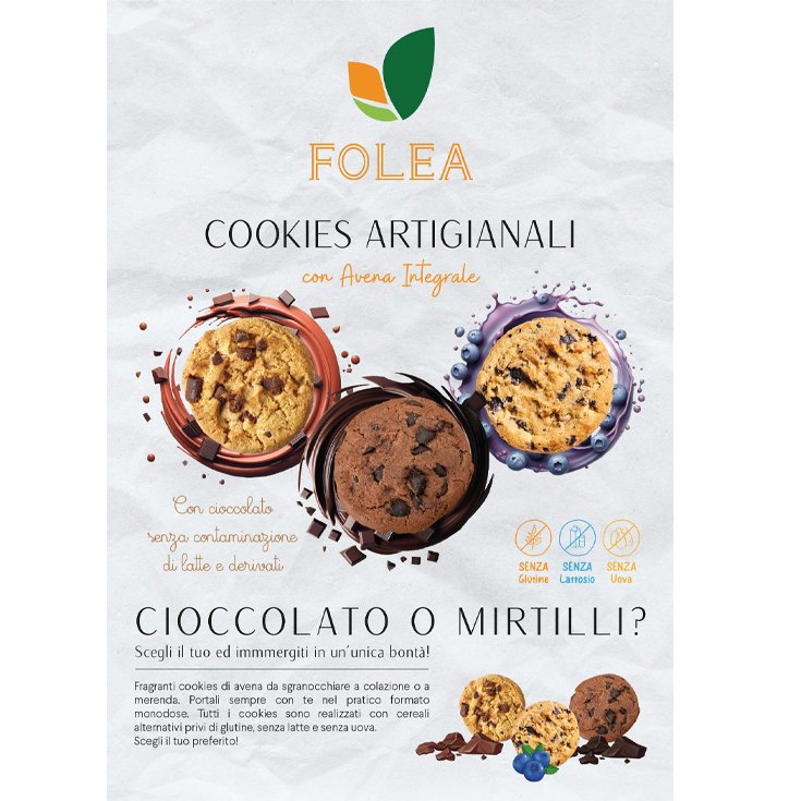 Cookies Vegetale all’Avena con Gocce di Cioccolato Folea 40g