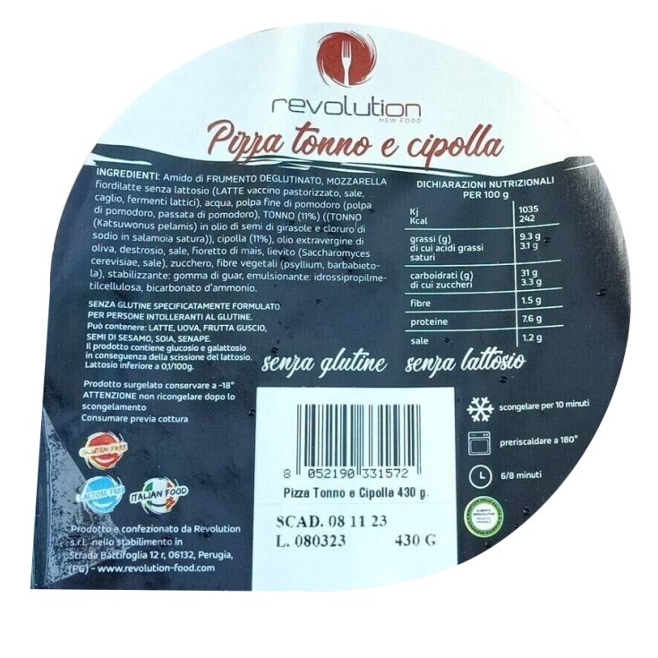 Pizza Tonno E Cipolla - Revolution 430g