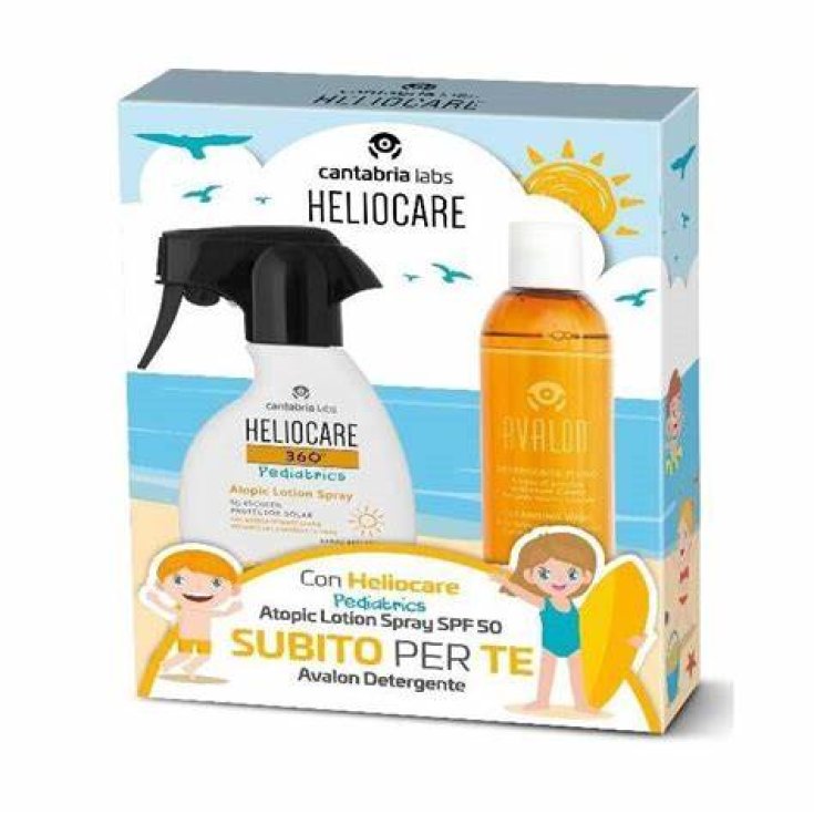 Heliocare 360 Pediatrics Atopic Lotion Spf50+ + Avalon Detergente Fluido Cantabria Labs 250ml+250ml Omaggio