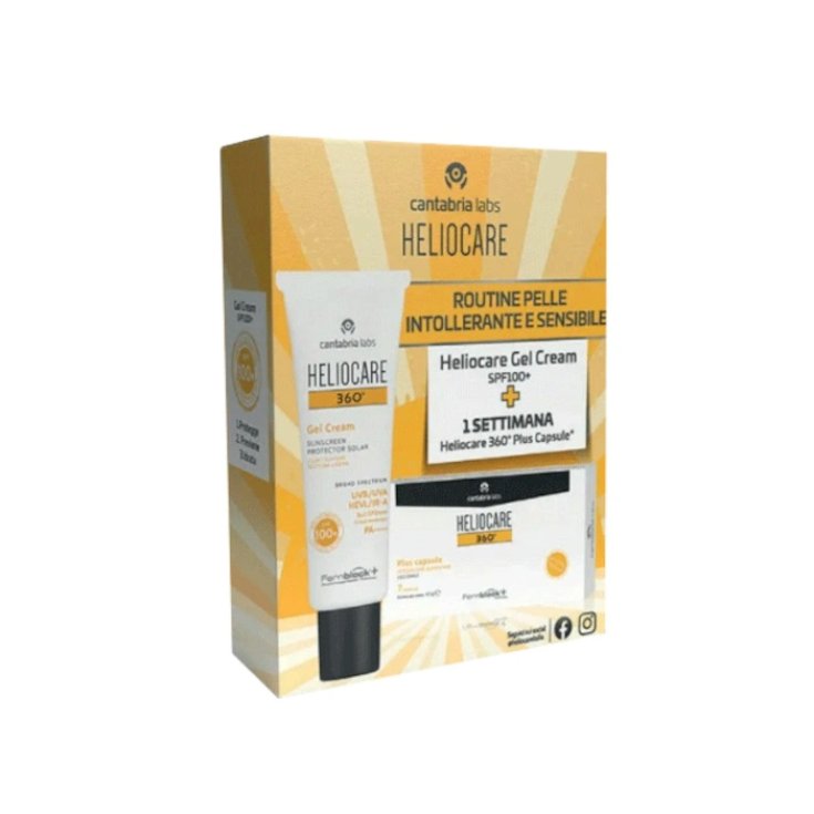 Heliocare 360 Gel Cream Spf100+ + Heliocare 360 Plus Cantabria Labs 50ml+7 Capsule