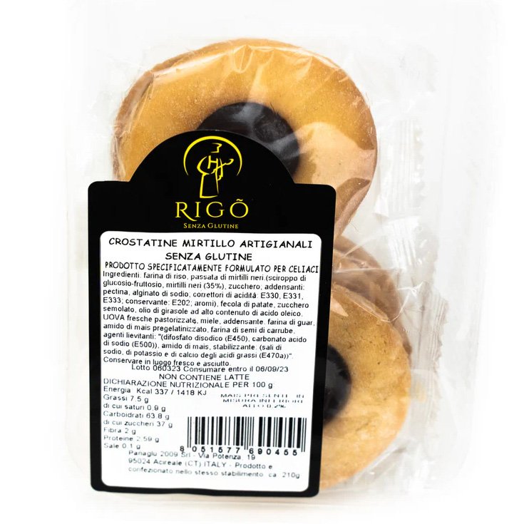 Crostatine Mirtillo Artigianali Rigo' 210g