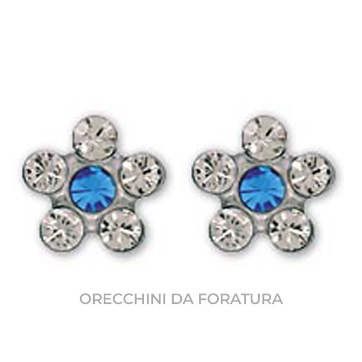 Orecchini da Foratura 119 Fiore Crystal Zaffiro 5mm Inverness