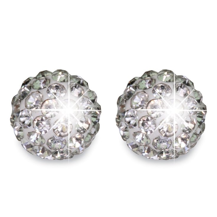 Orecchini BJT 0080 White Crystal Ball 8mm