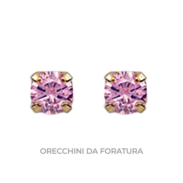 Orecchini da Foratura 39 Zircone Rosa 3mm Inverness