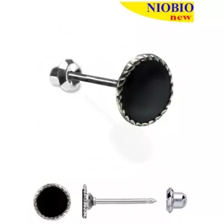 Orecchini Niobio 135C Tondo Nero Inverness 1 Paio