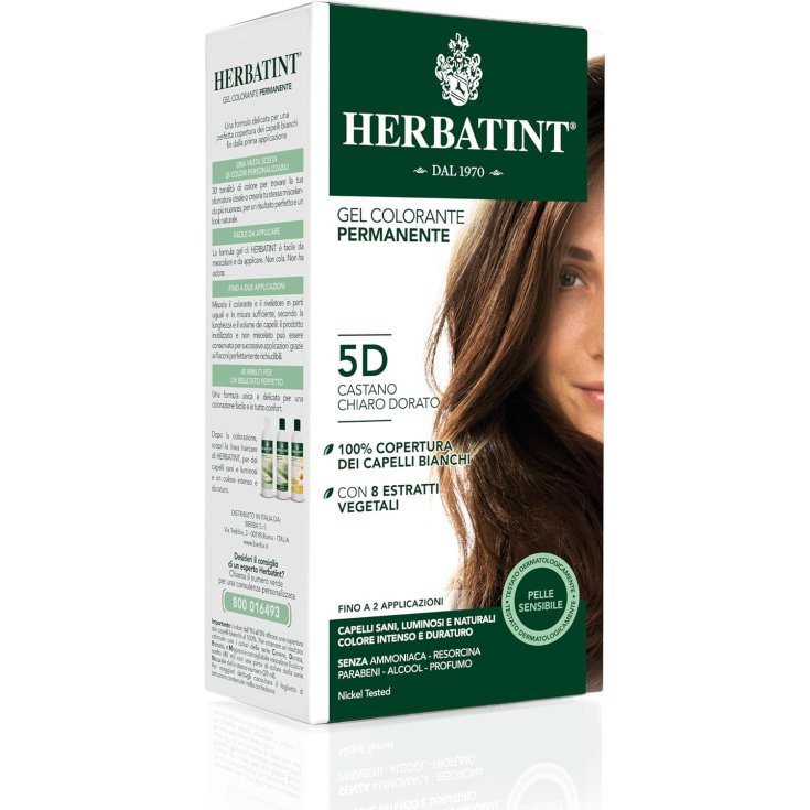 Gel Colorante Permanente 5D&nbsp;Castano Chiaro Dorato Herbatint