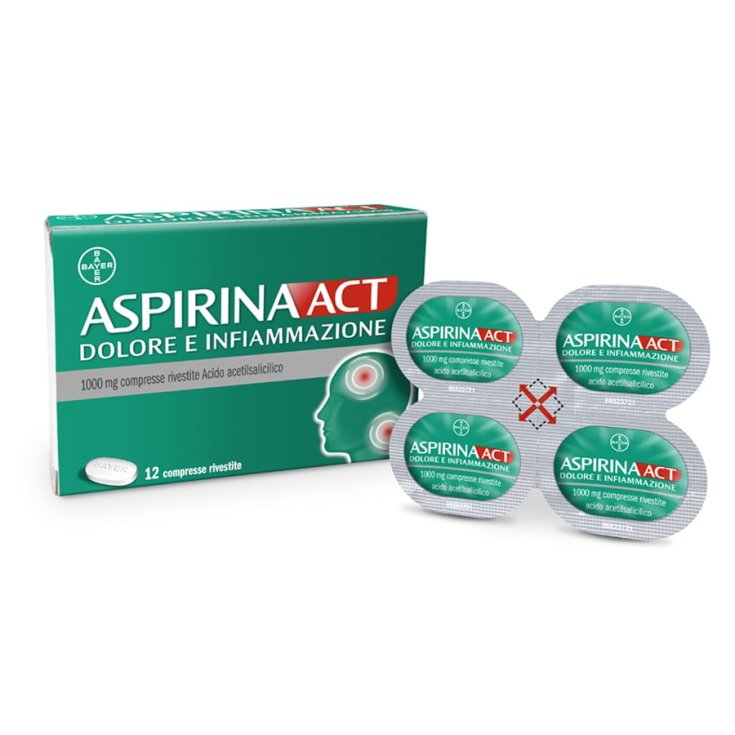 AspirinaACT Dolore e Infiammazione - 1000mg BAYER 12 Compresse