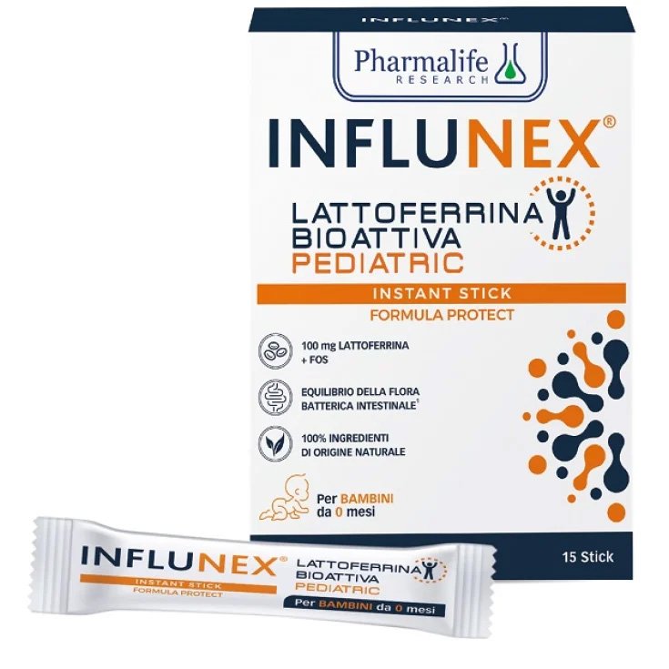 Influnex Lattoferrina Bioattiva Pediatric Pharmalife 15 Stick