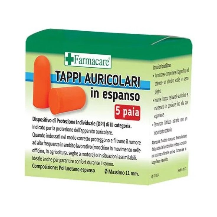 Tappi Auricolari a Espansione Farmacare 5 Paia