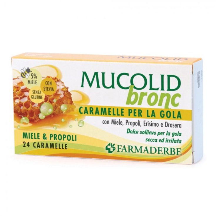 Mucolid Bronc Miele & Propoli Farmaderbe 24 Caramelle