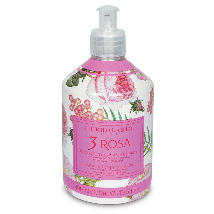 Detergente Mani e Corpo 3 Rosa L'Erbolario 490ml