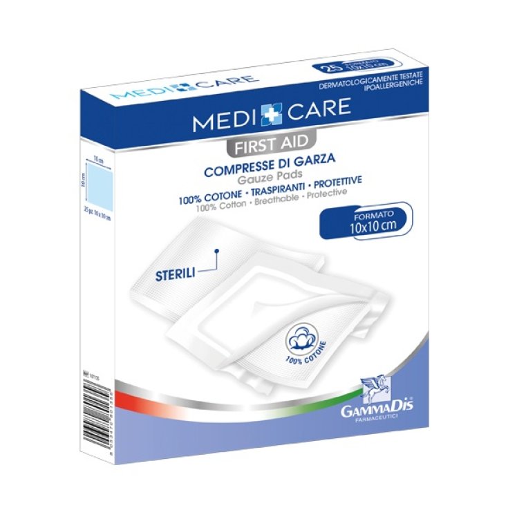 Garza in Cotone 10x10cm Medi+Care 100 Pezzi