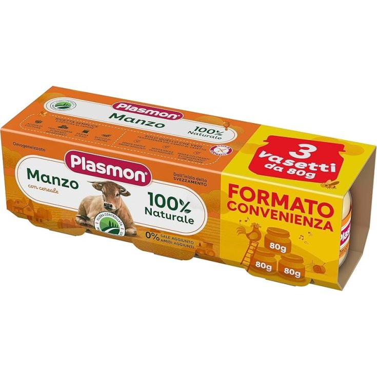 Omogeneizzato di Manzo Plasmon 3x80g