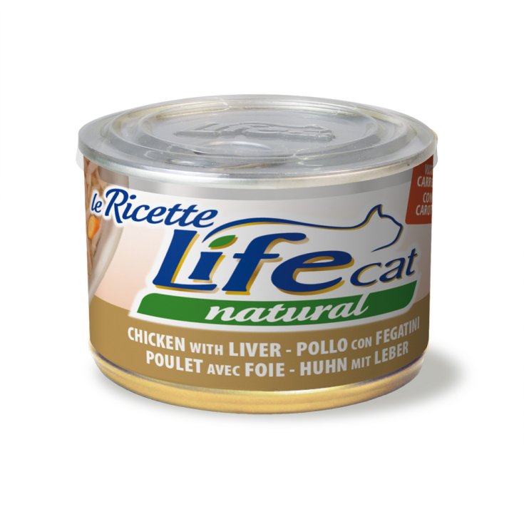 Le Ricette Pollo Fegatini Carote Cat Life Natural 150g