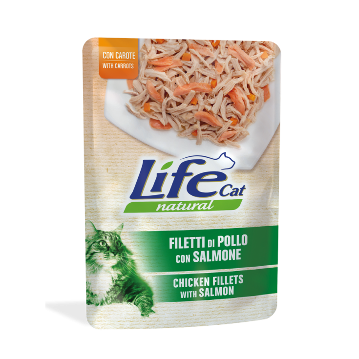 Filetti Di Pollo Con Salmone E Carote LifeCat Natural 70g