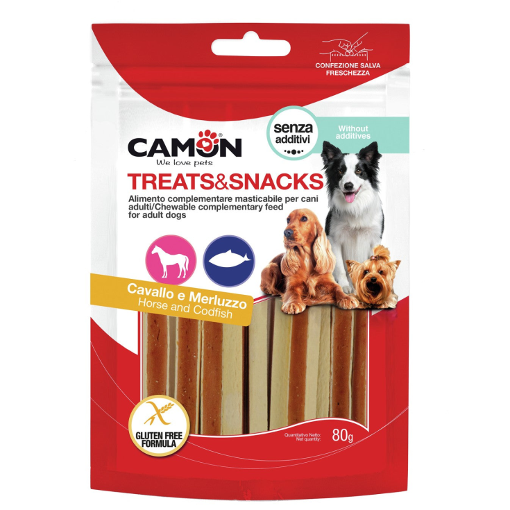 Treats&Snacks Cavallo Merluzzo Cane Adulto&nbsp;Camon&reg; 80g