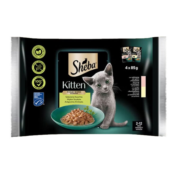 Kitten in Salsa con Salmone/Pollo Sheba&reg; 4x85g
