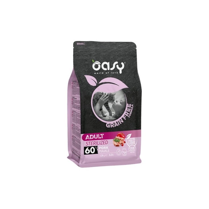 Grain Free Sterilised Adult Maiale Oasy Cat 1,5kg