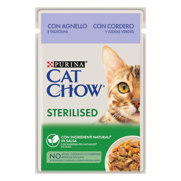 Cat Chow&reg; Sterilised Agnello e Fagiolini Purina&reg; 85g