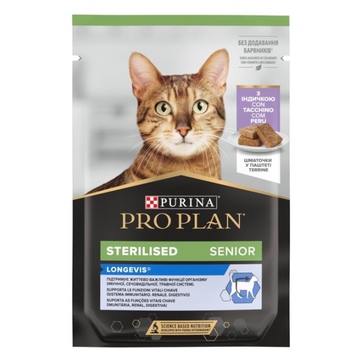 Pro Plan Cat Sterilised Senior +7 Con Tacchino Purina 75g