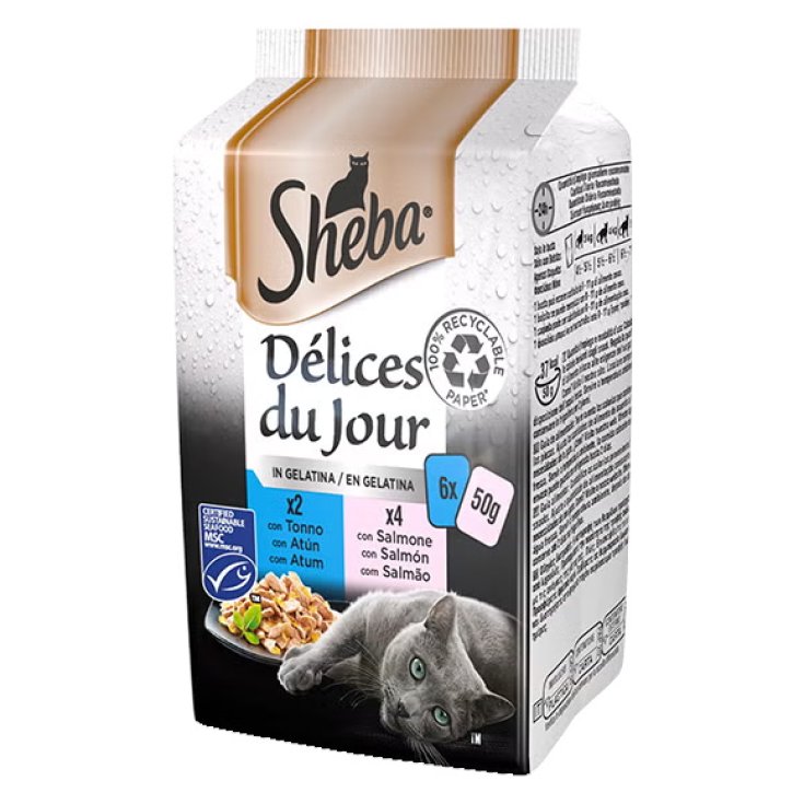 D&eacute;lices du Jour Tonno e Salmone in Gelatina Sheba&reg; 6x50g