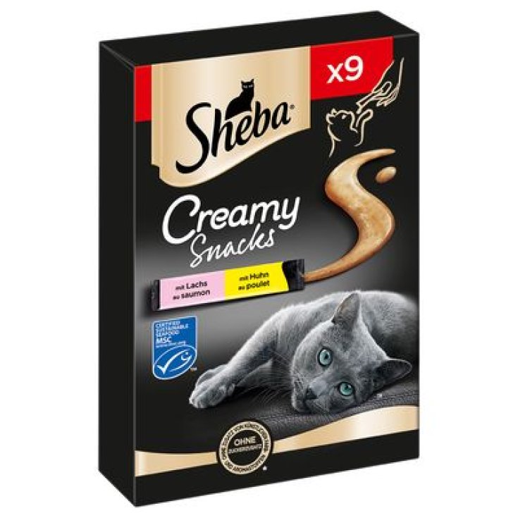 Creamy Snacks Con Salmone E Pollo Sheba&reg; 9x12g