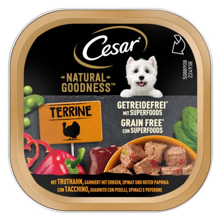 Natural Goodness Tacchino Piselli Spinaci e Peperone Cesar&reg; 100g