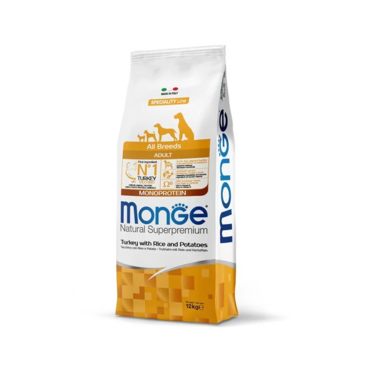 Natural Superpremium All breeds Adult Monoprotein* Tacchino con Riso e Patate Monge&reg; 12Kg